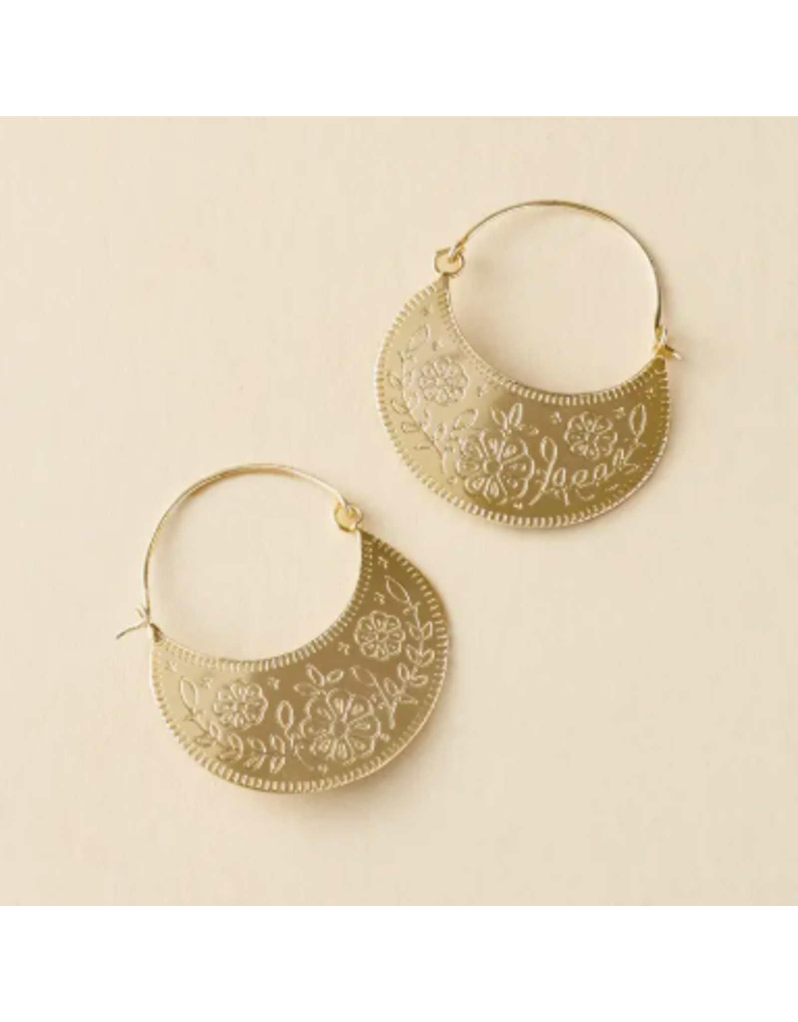 India Haveli Etched Hoop Earrings
