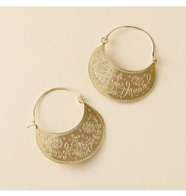 India Haveli Etched Hoop Earrings