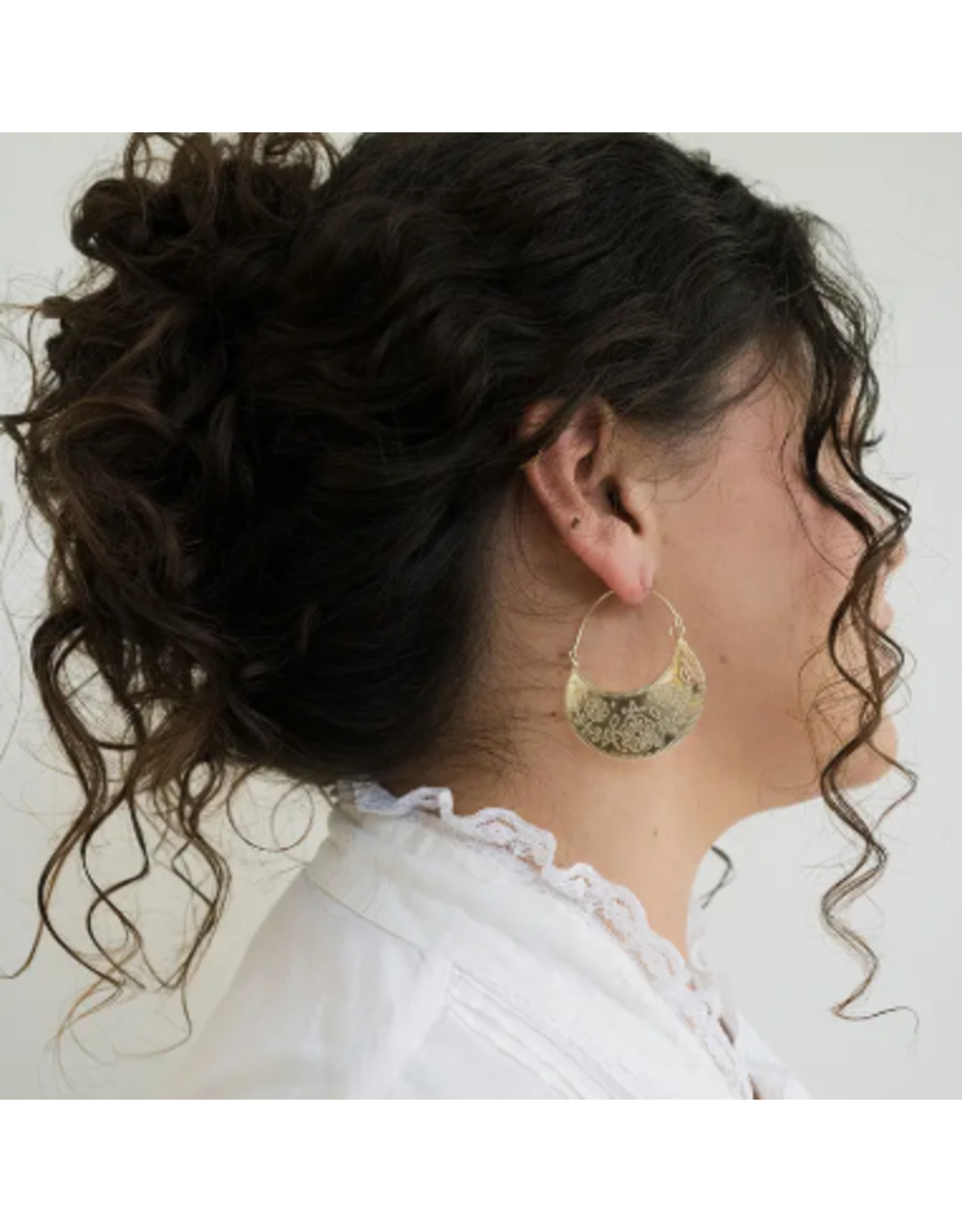 India Haveli Etched Hoop Earrings