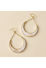 India Rajani Crescent Mother of Pearl Earrings, India