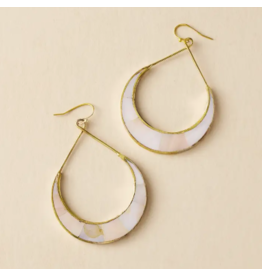 India Rajani Crescent Mother of Pearl Earrings, India