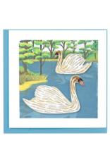 Vietnam Quilled Two Swans Card, Vietnam