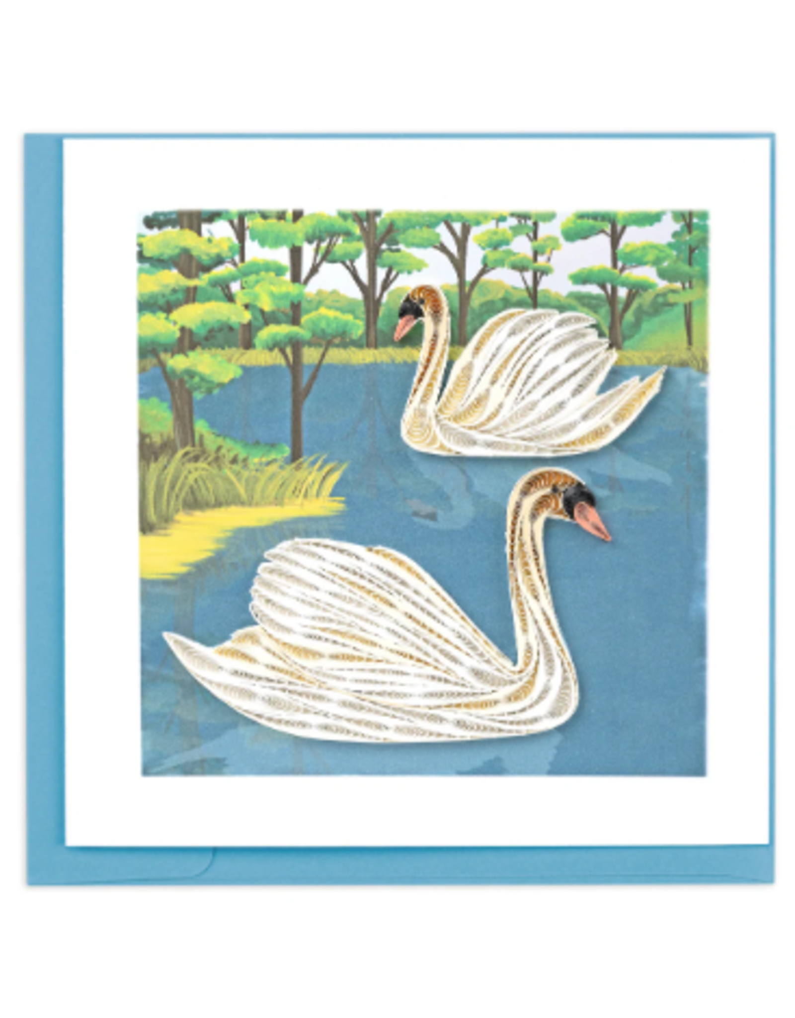 Vietnam Quilled Two Swans Card, Vietnam
