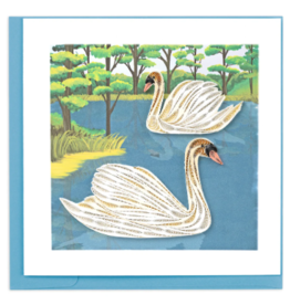Vietnam Quilled Two Swans Card, Vietnam