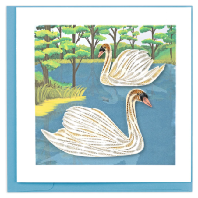 Quilled Card - Two Swans