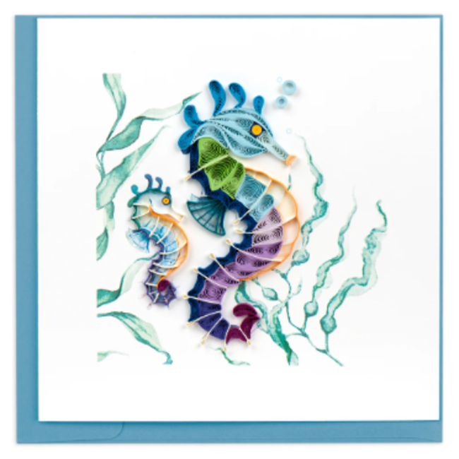 Quilled Card - Colourful Seahorse
