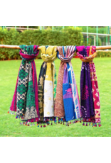 India Kantha Upcycled Sari Scarf, India