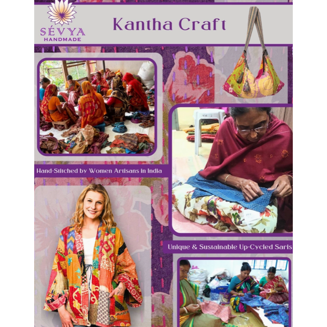 Kantha Upcycled Sari Scarf