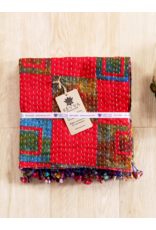 India Kantha Upcycled Sari Scarf, India