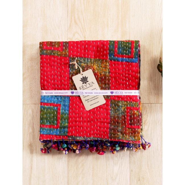 Kantha Upcycled Sari Scarf
