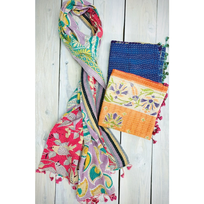 Kantha Upcycled Sari Scarf