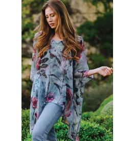 India Kumari Tunic - Silver Leaves, India