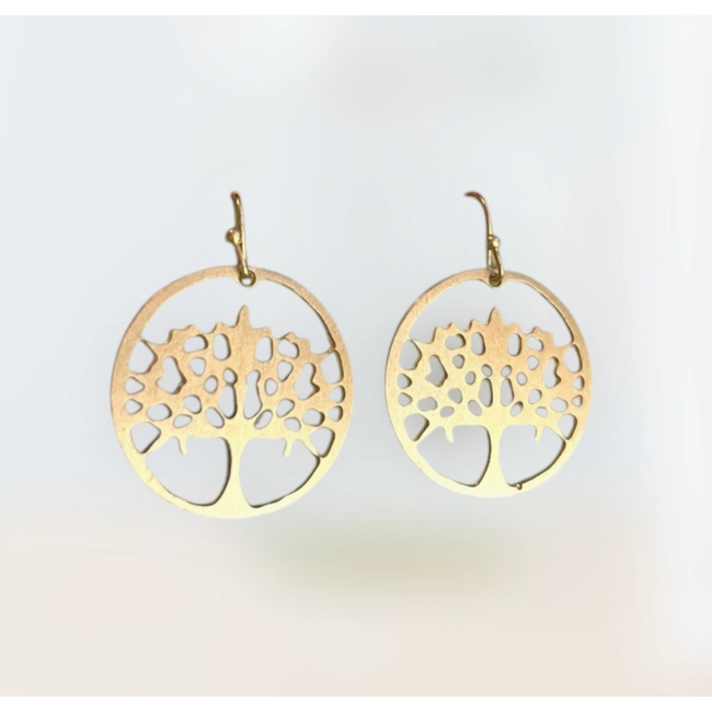 Tree of Harmony Earrings in Gold