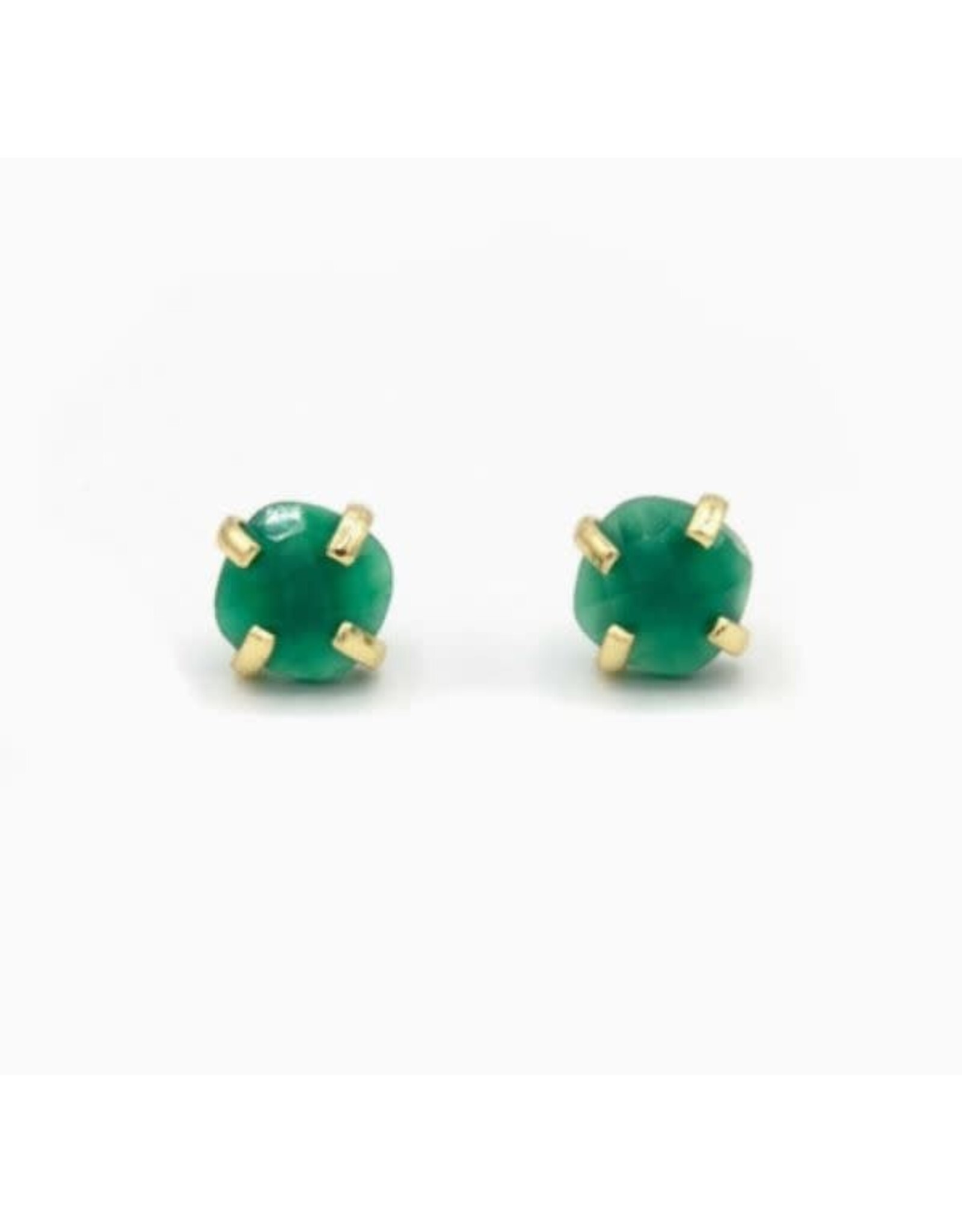 India Encaged Green Onyx Studs, India