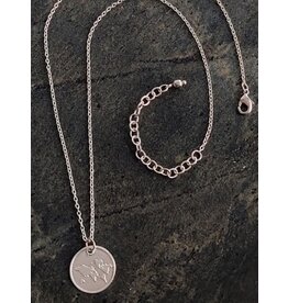 India Globe Pendant Silver Necklace, India