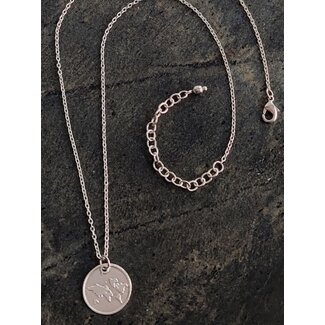 India Globe Pendant Silver Necklace