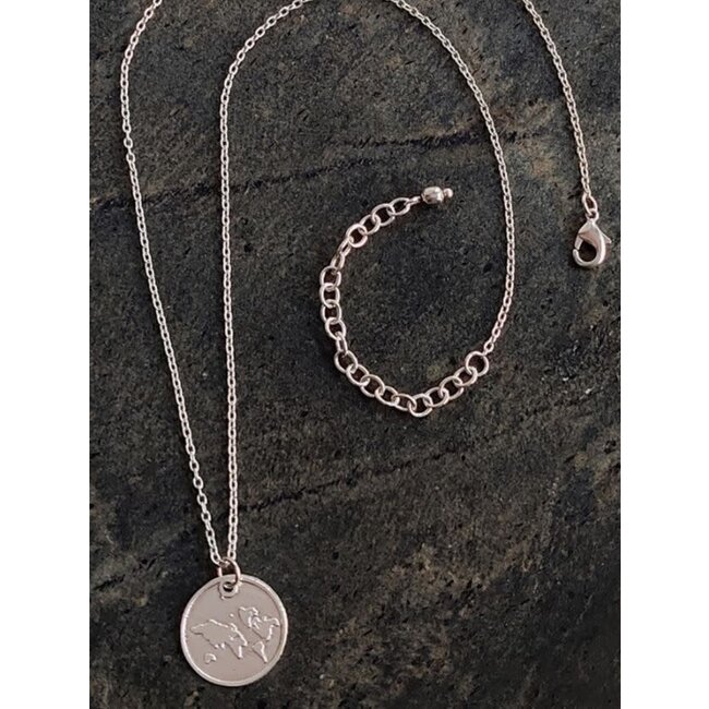 Globe Pendant Silver Necklace
