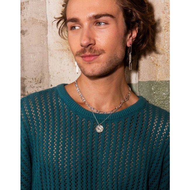 Globe Pendant Silver Necklace