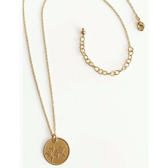 Globe Pendant Brass Necklace