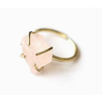 India Rose Quartz Pronged Ring