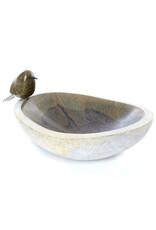 Zimbabwe Little Songbird Serpentine Birdbath, Zimbabwe
