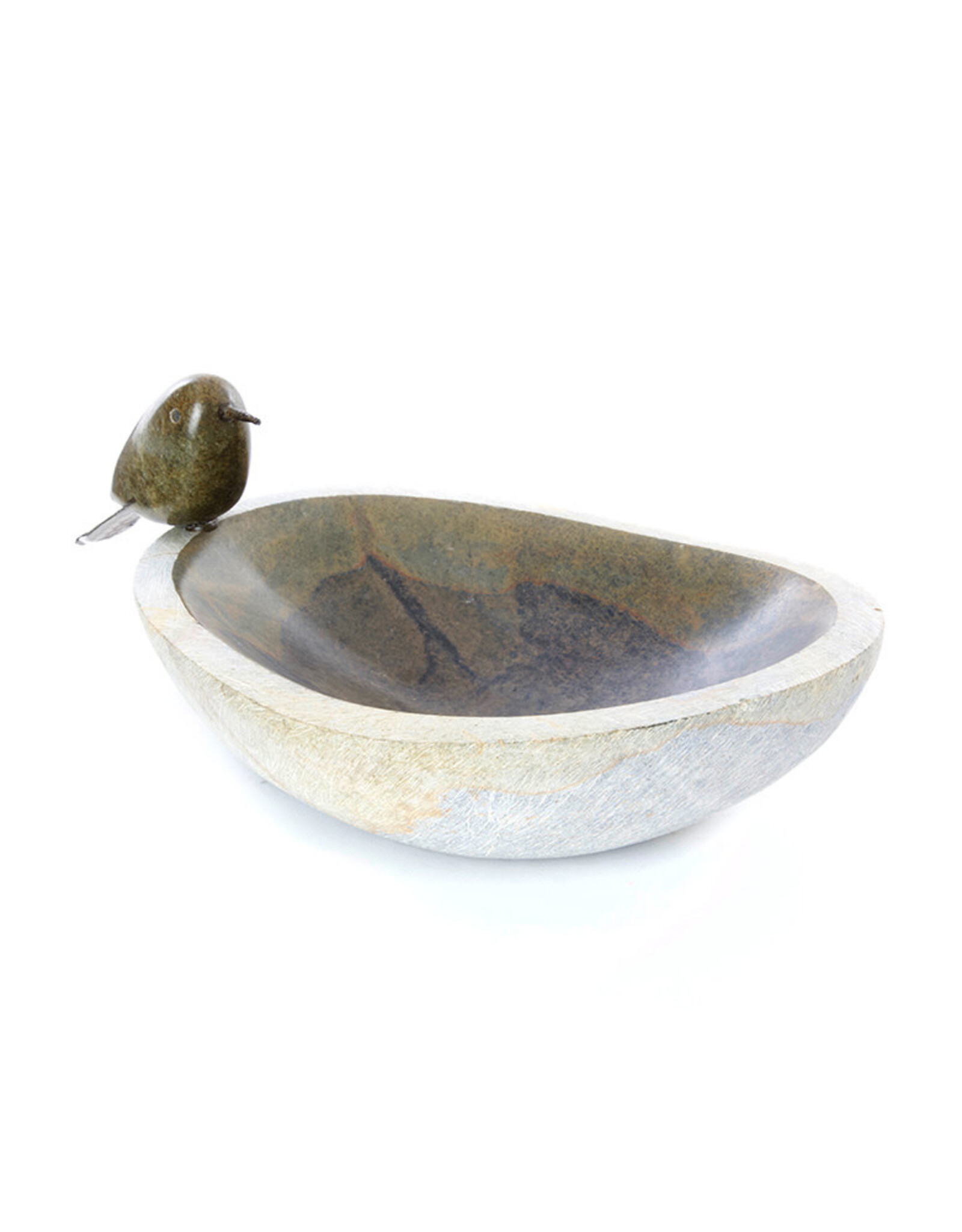 Zimbabwe Little Songbird Serpentine Birdbath, Zimbabwe