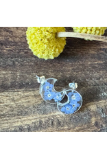 Mexico Pressed Flower Crescent Earrings, Mexico