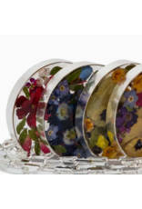Mexico Pressed Flower Crescent Earrings, Mexico