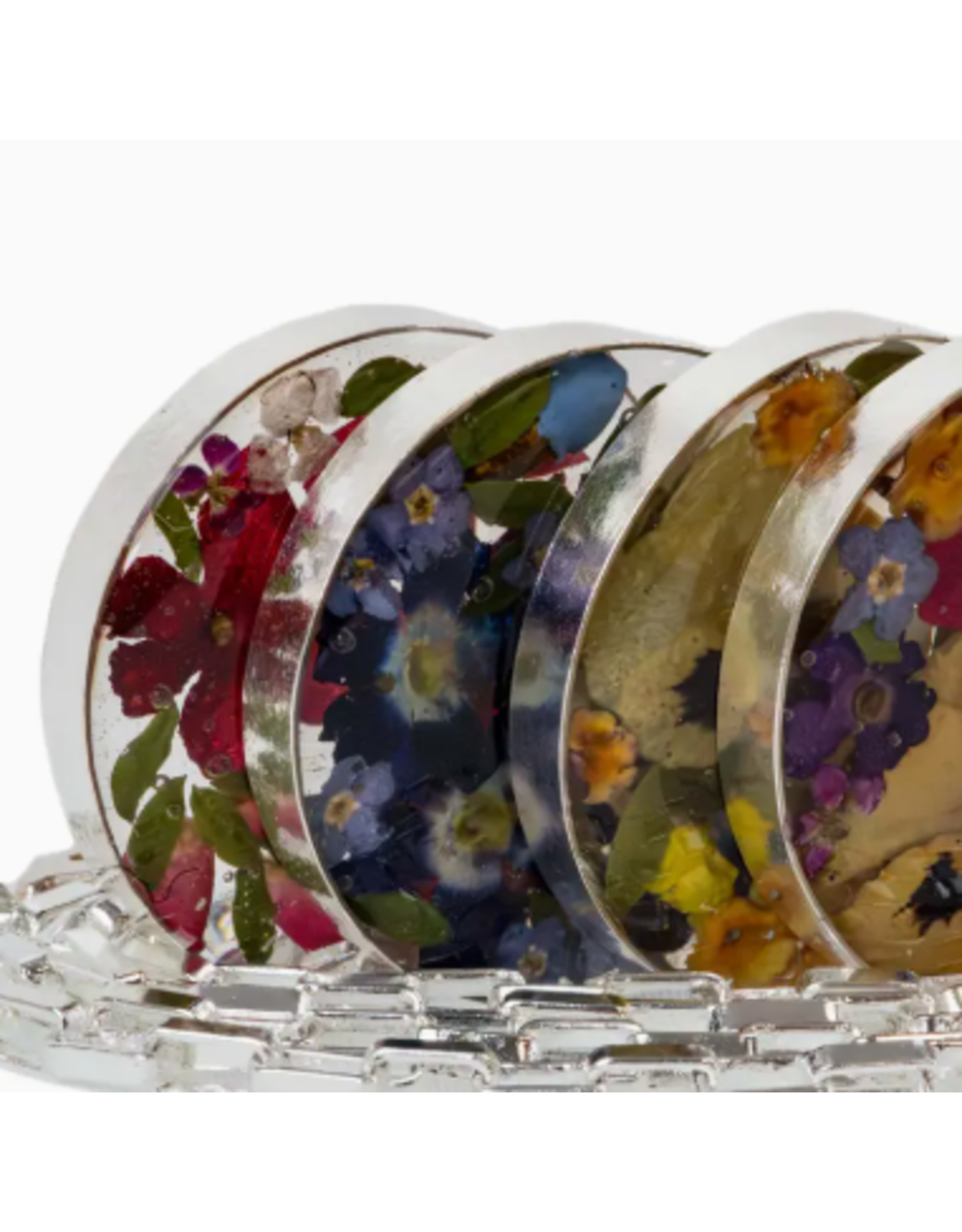 Mexico Pressed Flower Crescent Earrings, Mexico