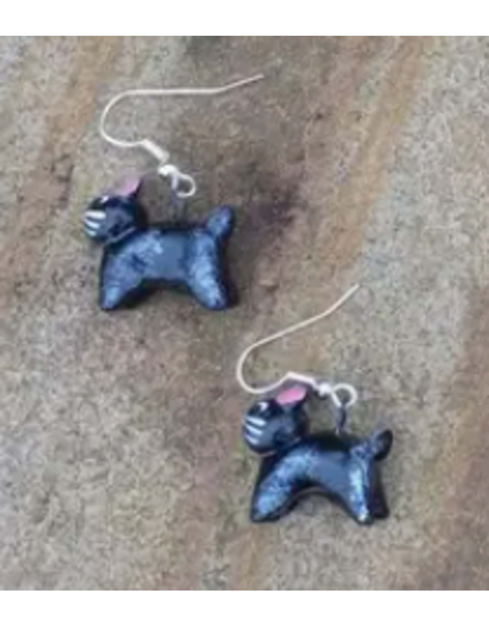 Guatemala Ceramic Cat Earrings, Guatemala