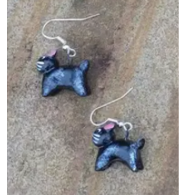 Guatemala Ceramic Cat Earrings, Guatemala