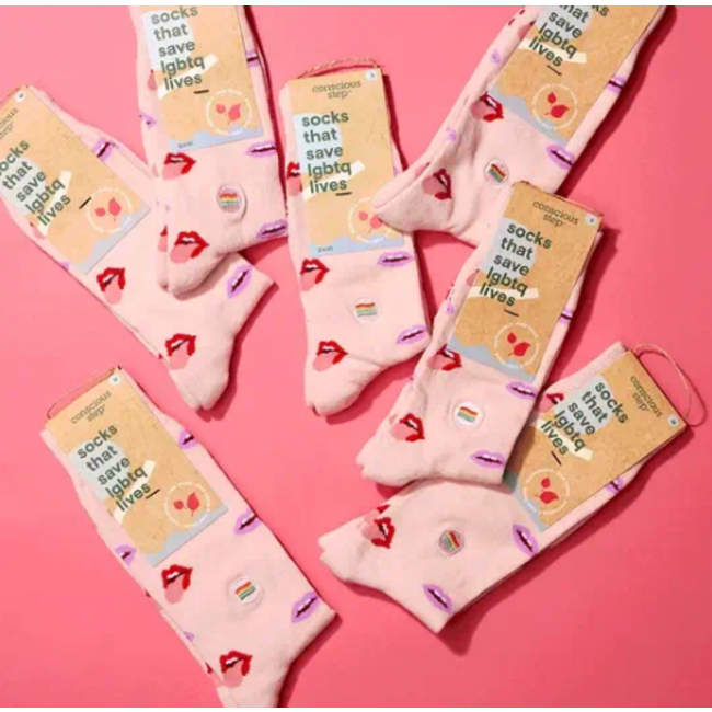 Crew Socks That Save LGBTQ Lives - Pink Lips