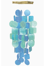 Indonesia Medium Blue & Turquoise Capiz Chime, Indonesia