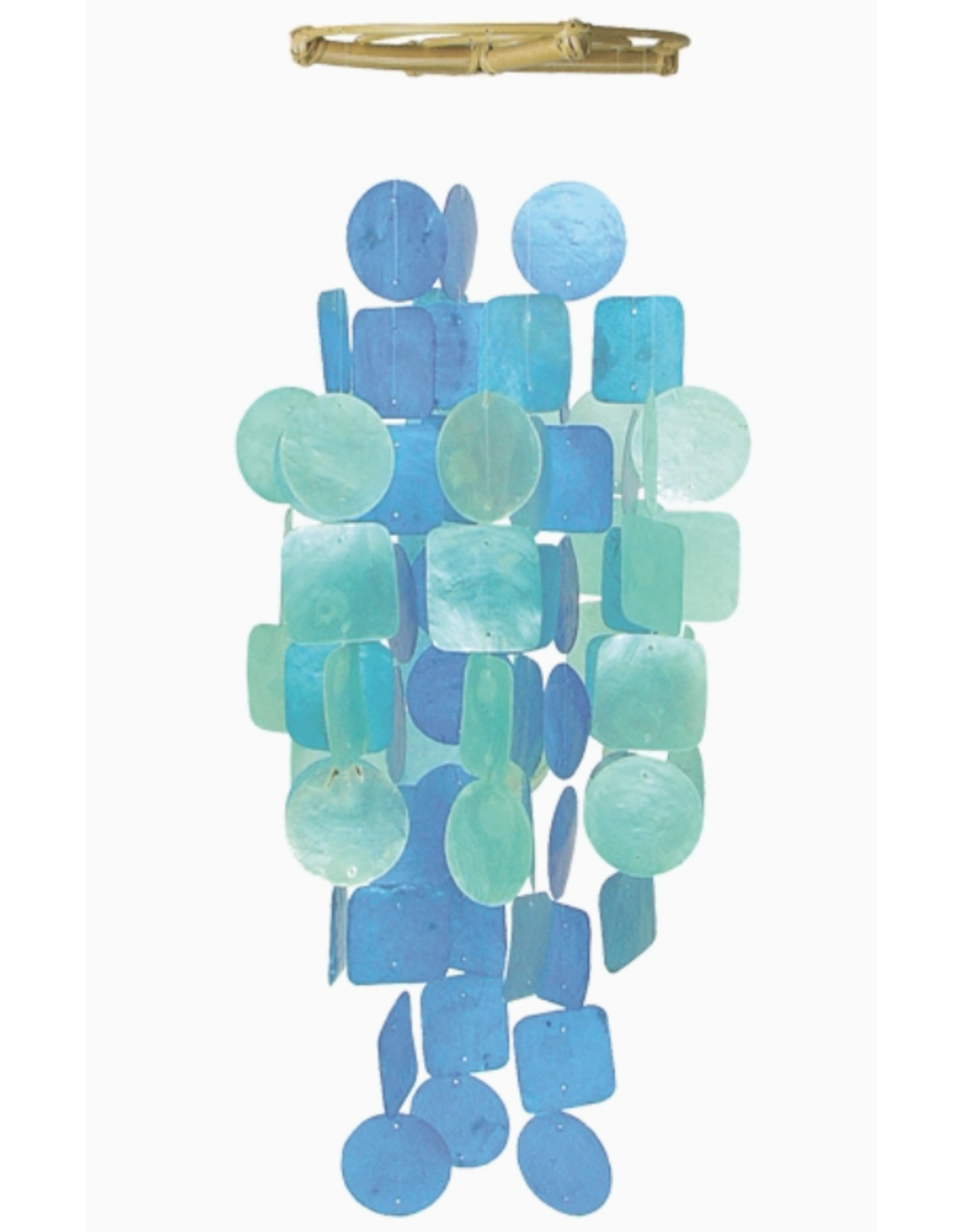 Indonesia Medium Blue & Turquoise Capiz Chime, Indonesia