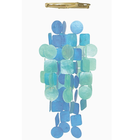 Indonesia Medium Blue & Turquoise Capiz Chime, Indonesia