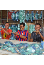 Indonesia Medium Blue & Turquoise Capiz Chime, Indonesia