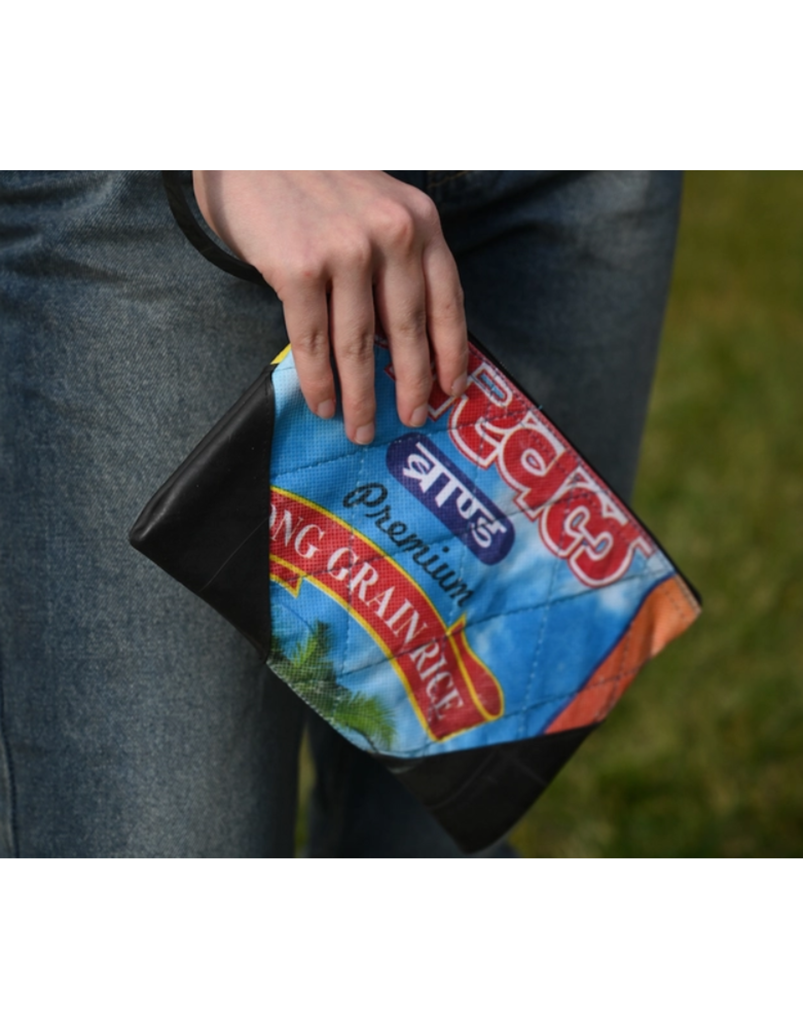 Nepal CLEARANCE Upcycled Rice Sack Wristlet, Nepal