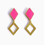 India Magenta & Gold Geometric Earrings