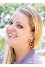 India Magenta & Gold Geometric Earrings, India