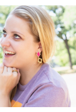 India Magenta & Gold Geometric Earrings, India