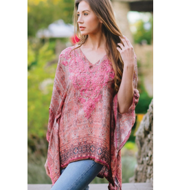 India Demira Embroidered Top - Rose & Plum, India
