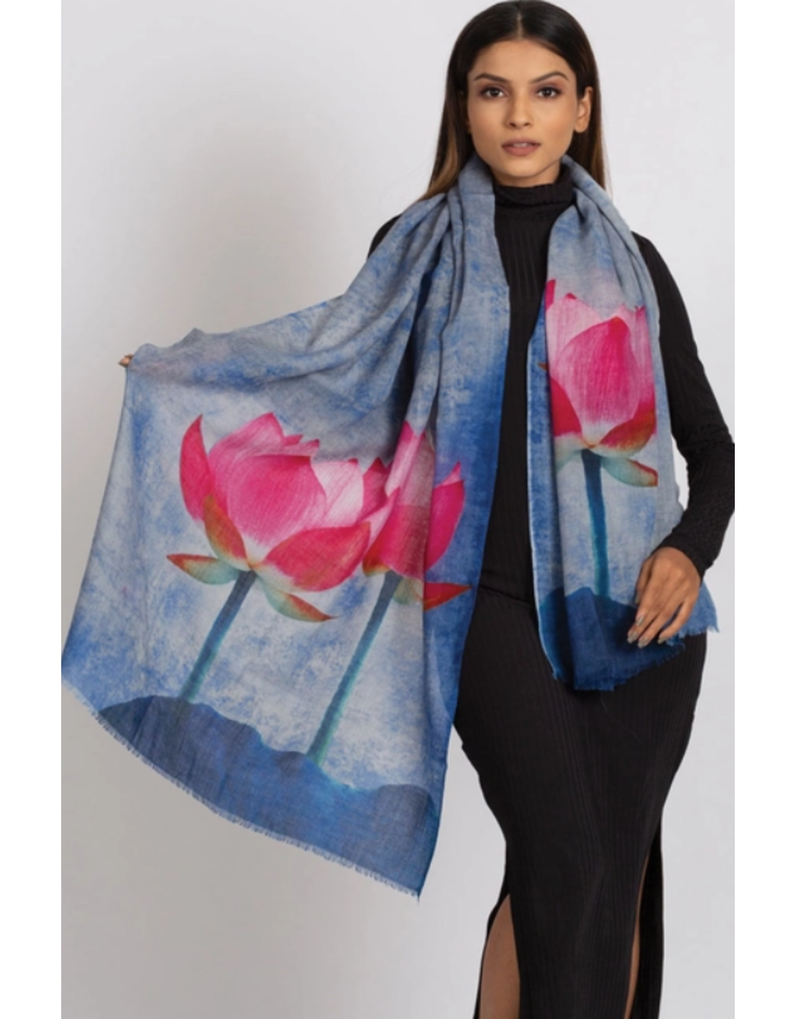 India Reena Lotus Wool Shawl, India