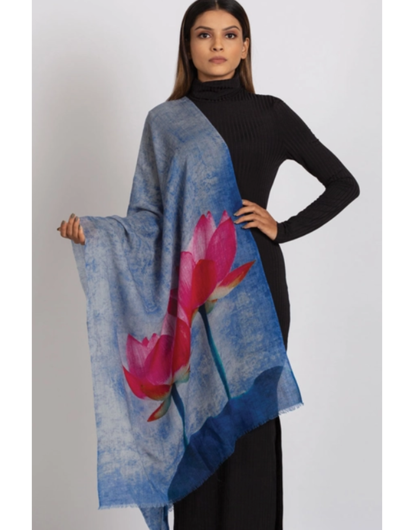 India Reena Lotus Wool Shawl, India