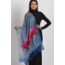 Reena Fine Wool Shawl - Blue & Pink Lotus