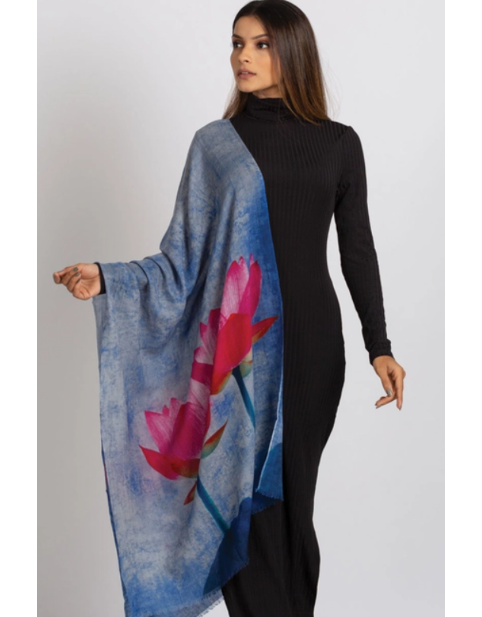 India Reena Lotus Wool Shawl, India