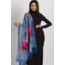Reena Fine Wool Shawl - Blue & Pink Lotus