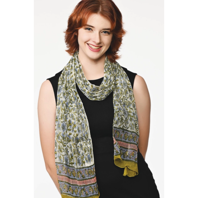 Sheela Chiffon Scarf - Olive Green
