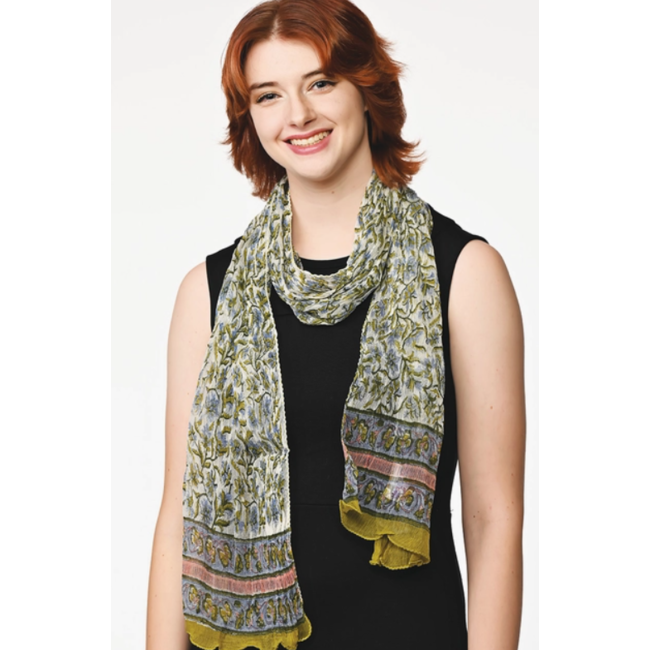 Sheela Chiffon Scarf - Olive Green