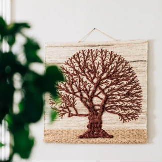 India Jute Tree of Life Wall Hanging