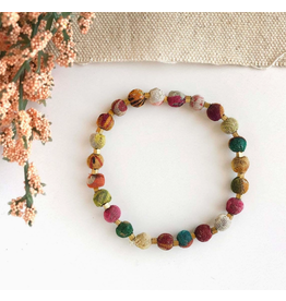 India Upcycled Sari Dotted Bracelet, India